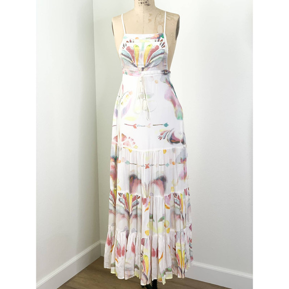 FREE PEOPLE Maxi Sun Dress NWT Watercolor Empi… - Picture 2 of 8